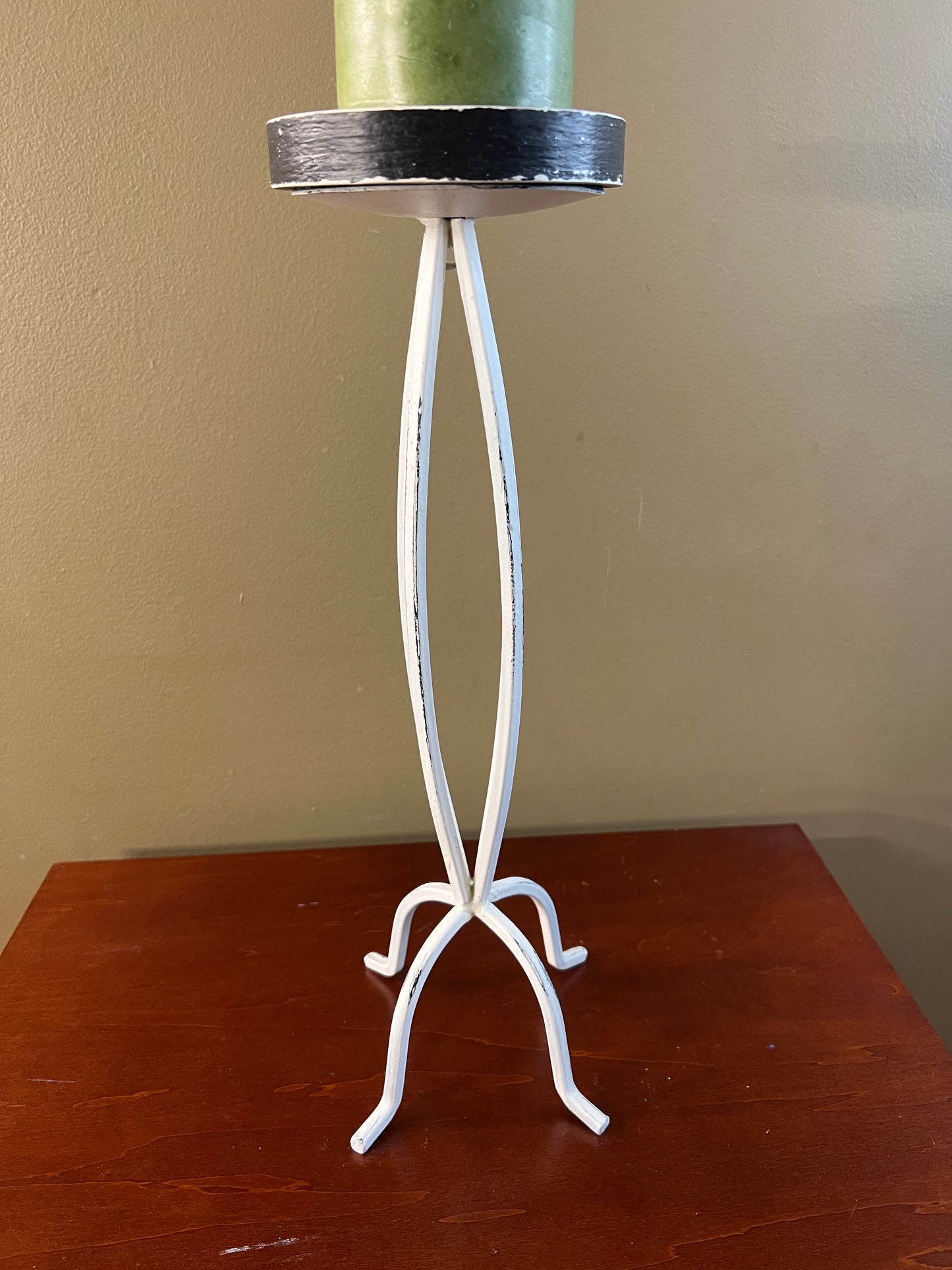 Distressed metal candlestick