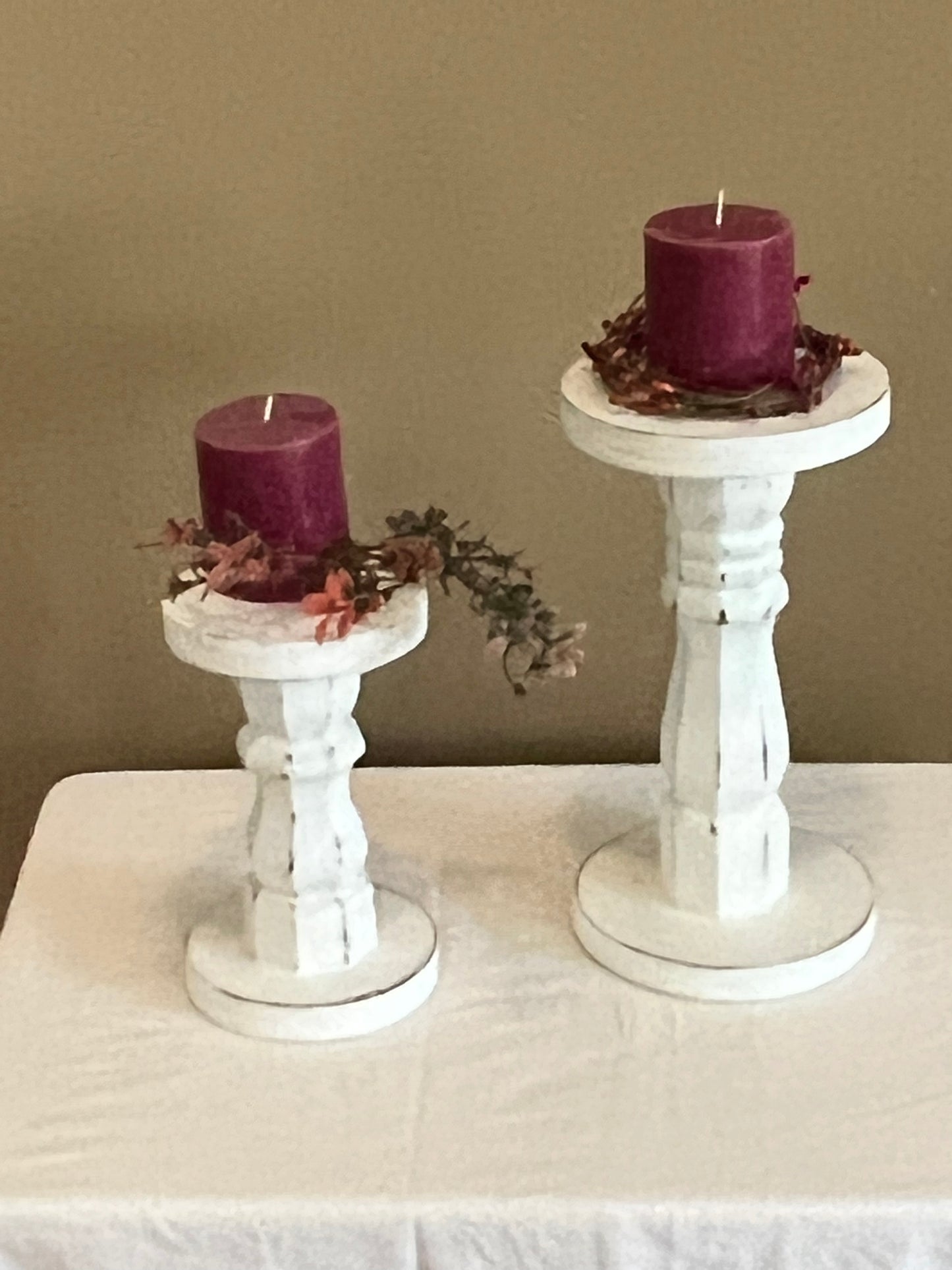 Wooden candlesticks