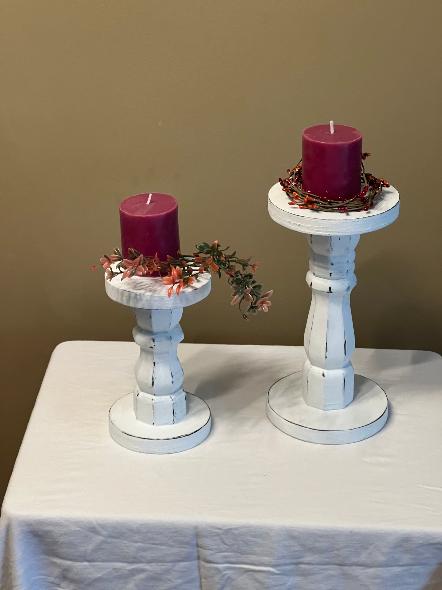 Wooden candlesticks