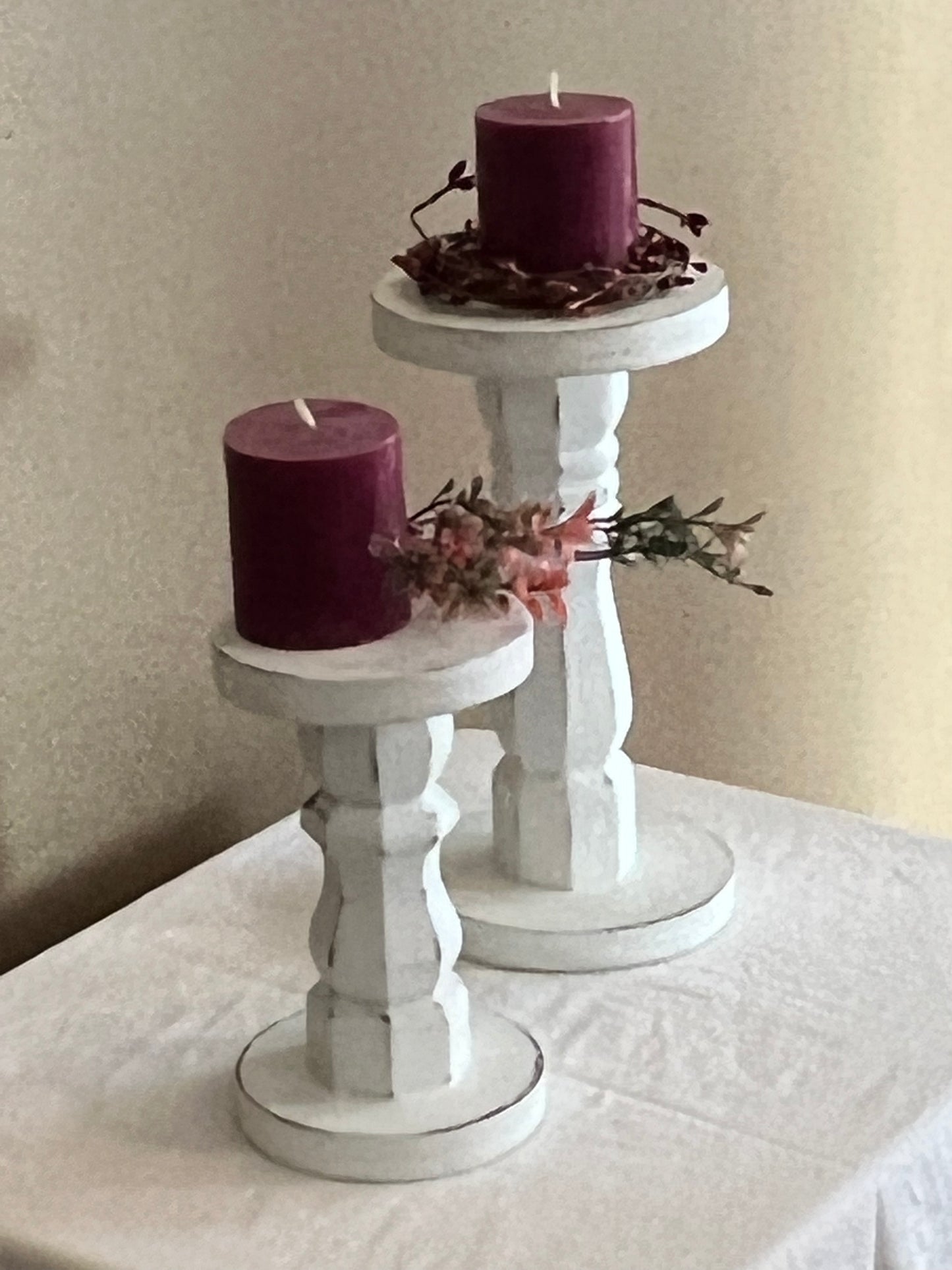 Wooden candlesticks