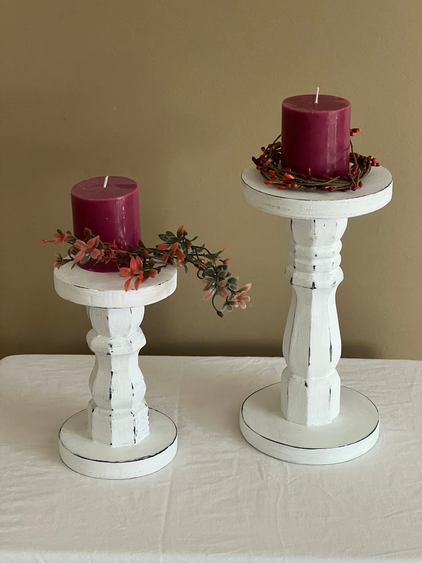 Wooden candlesticks