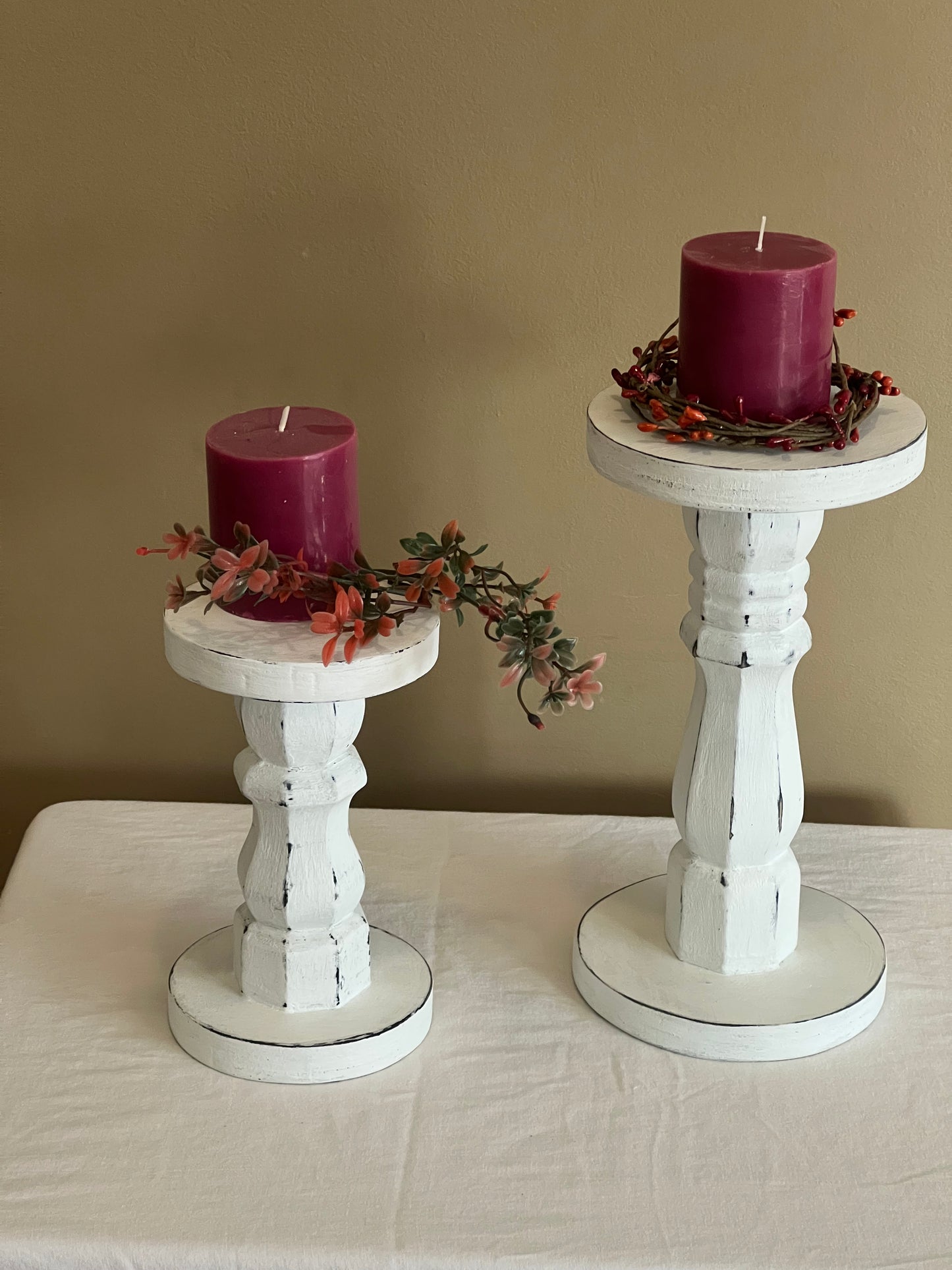 Wooden candlesticks