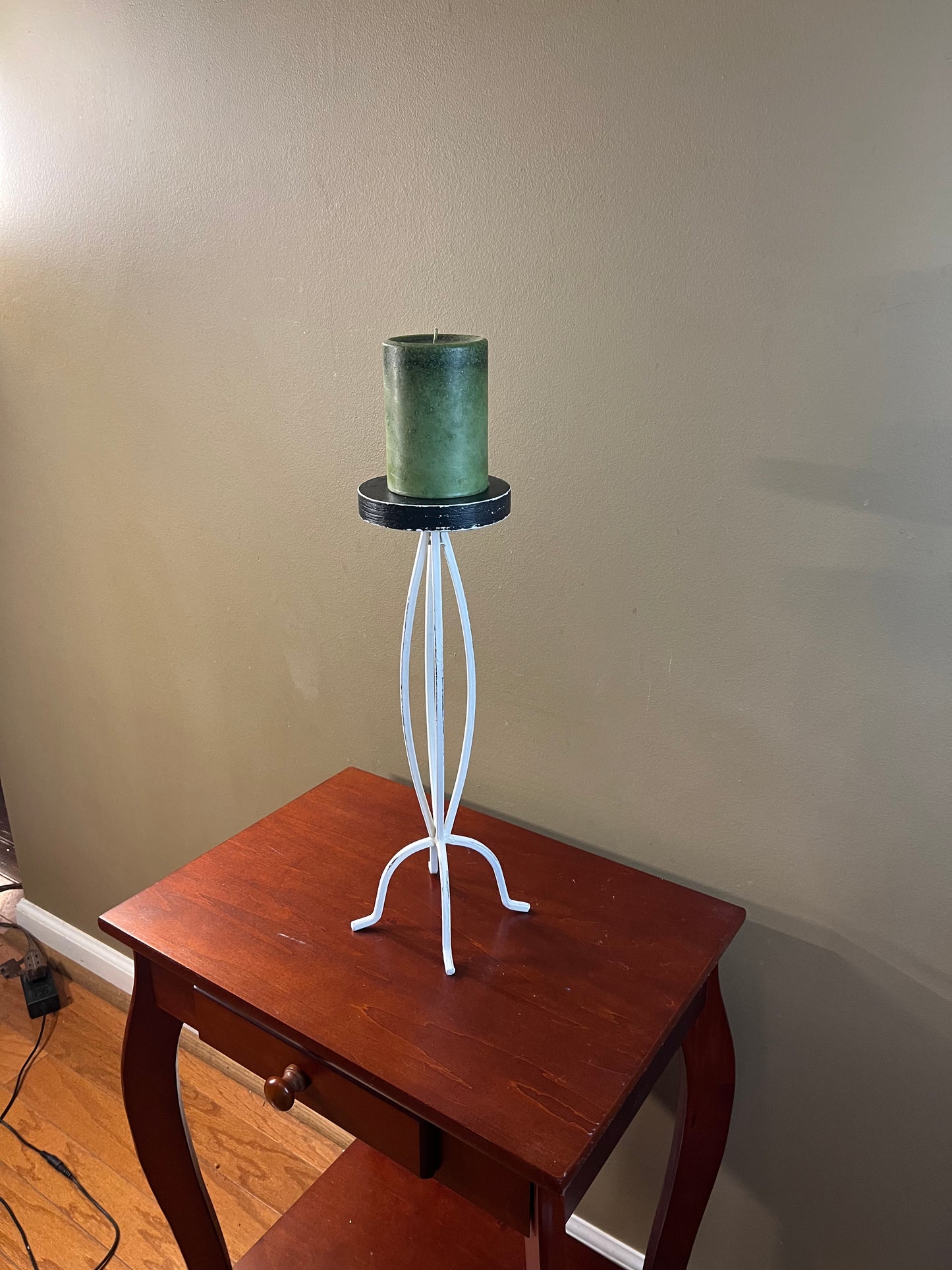 Distressed metal candlestick